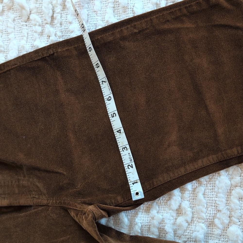 Madewell Pecan Chocolate Longline Straight Pants 27 Regular Velour Velvet - Picture 9 of 12